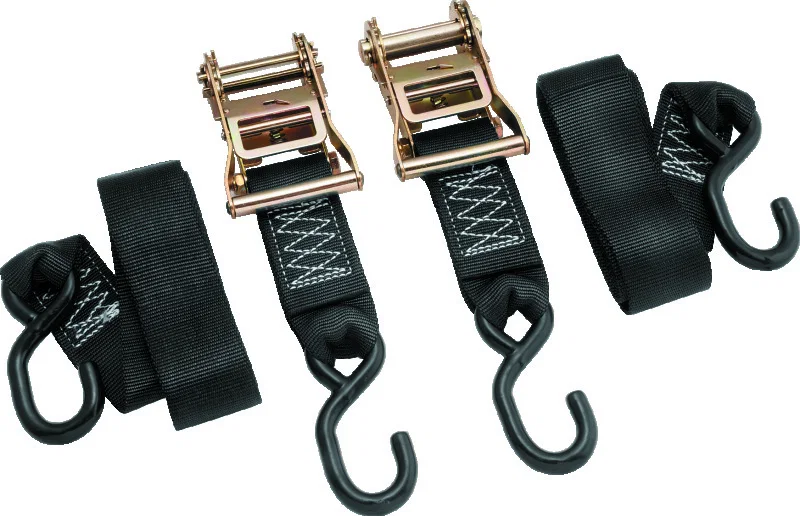 BikeMaster 100576, 2x84in Ratchet Tiedown Pair - Black