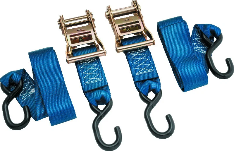 BikeMaster 100578, 2x84in Ratchet Tiedown Pair - Blue