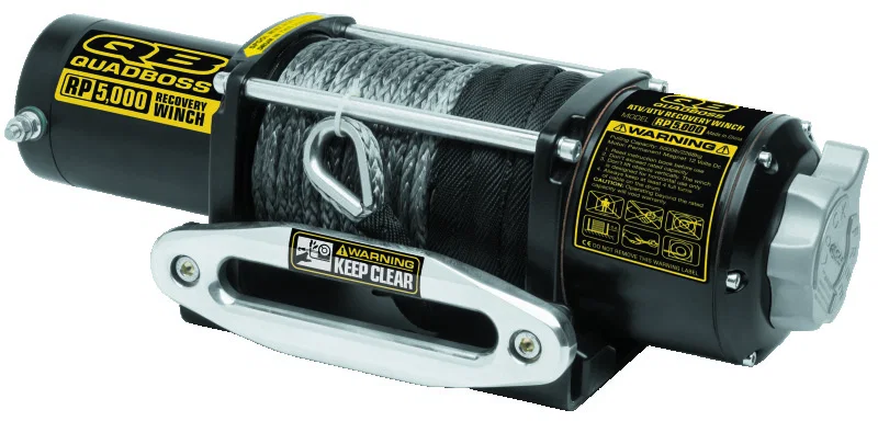 QuadBoss 608851, Winch Kit - 50ft Synthetic Rope - 3.8hp - Hawse Fairlead - Wireless Remote - 5000lb