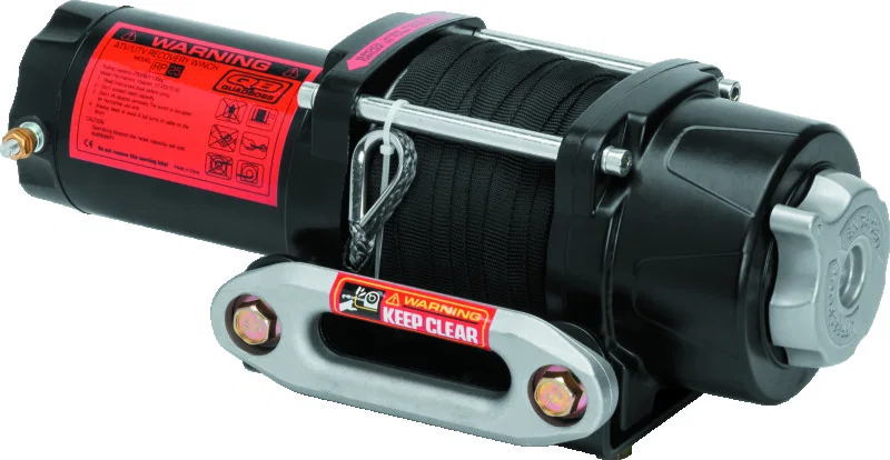 QuadBoss 608701, Winch Kit - 39ft x 3/16in Synthetic Rope - 3hp - Hawse Fairlead - Wired Remote - 2500lb