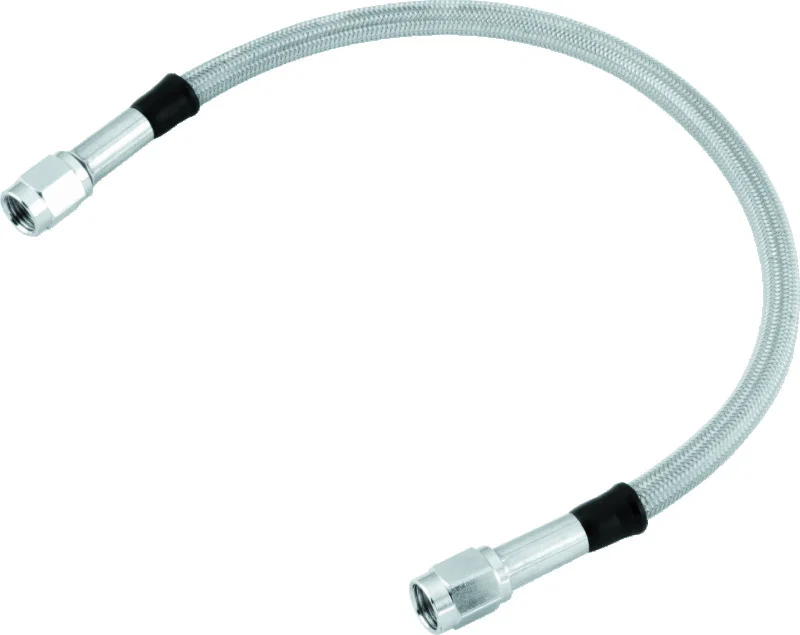 TwinPower 035915, 15 Inch Clear Coated Dot Stainless Steel Brake Hose AN-3