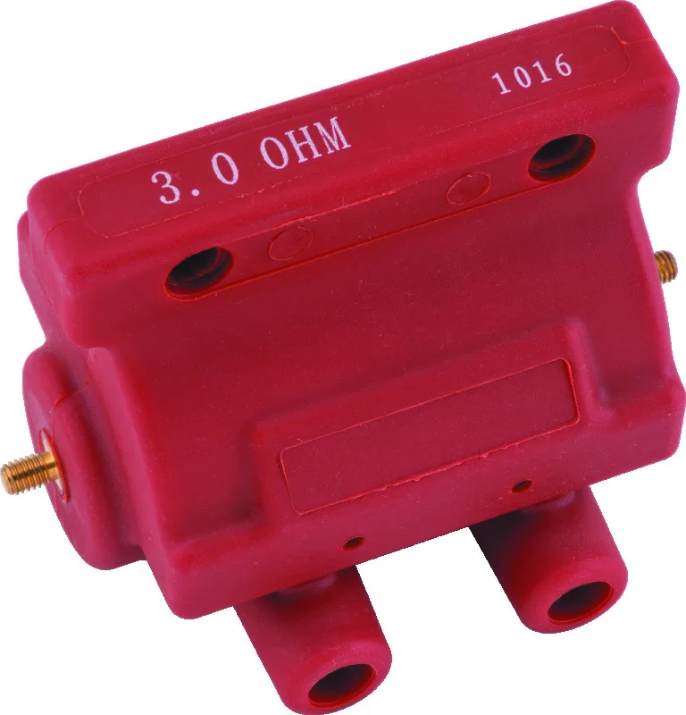 TwinPower 210070, 85-03 Big Twin and XL Ignition Coil Red Replaces H-D 31614-83A 3 Ohm Original Style for Harley-Davidson