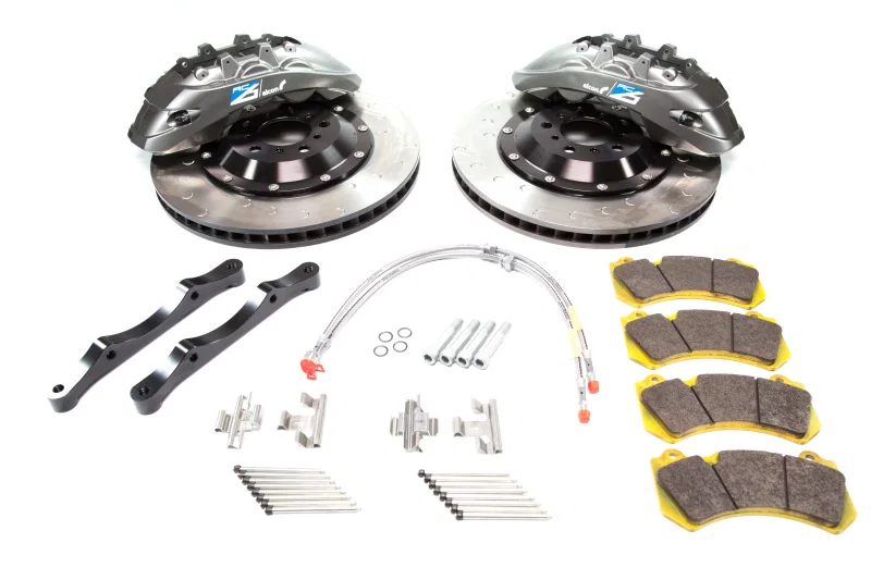 Alcon ALABKF7059ZG04, 2009+ Nissan GT-R R35 412x36mm Rotor 6 Piston Caliper RC6 Front Axle Kit - Grey
