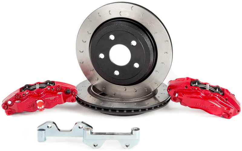 Alcon ALABKR5059D12, 2007+ Jeep JK-JL 330x22mm Rotors 4-Piston Calipers Rear Brake Kit (Includes Brake Lines) - Red
