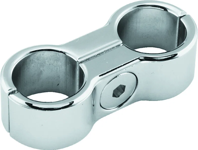 Bikers Choice 489604, Chrome Plain Oil Hose Separator For 2 Hoses