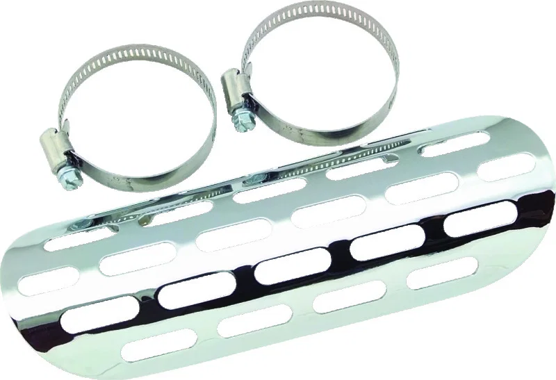 Bikers Choice 150861, Chrome Perforated Heat Shield Fits 1-3/4 to 2 Inch Pipe Custom