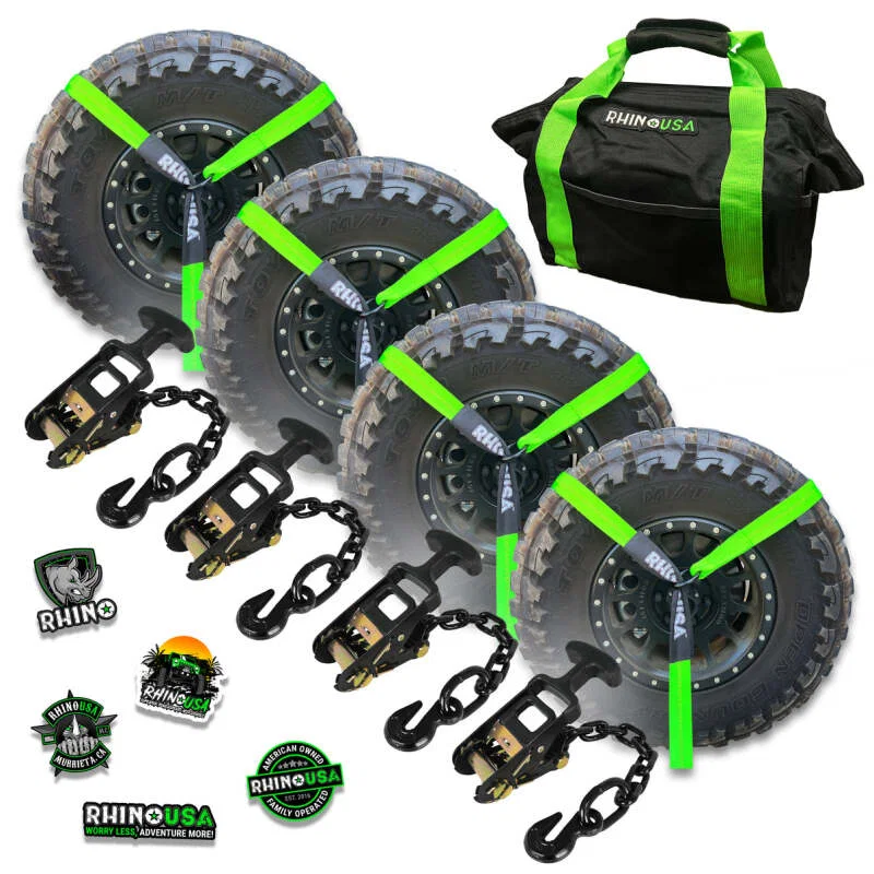 Rhino USA LASSO-STRAPS-GRN, Lasso Straps; Basket Straps - Green