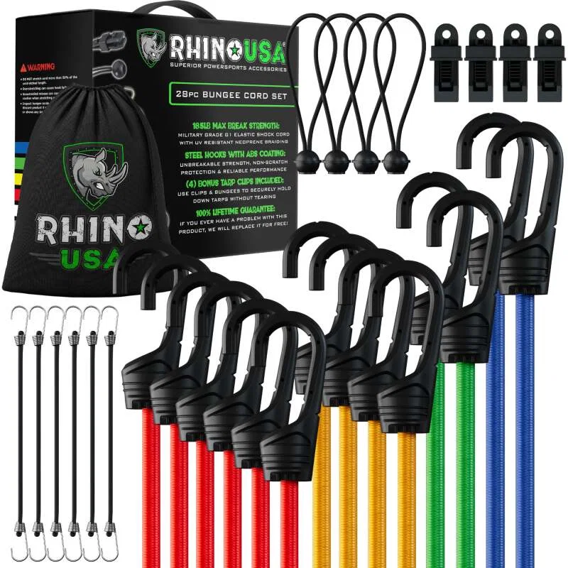 Rhino USA RHINO-28-BNGE, 28Pc Bungee Cord Assortment