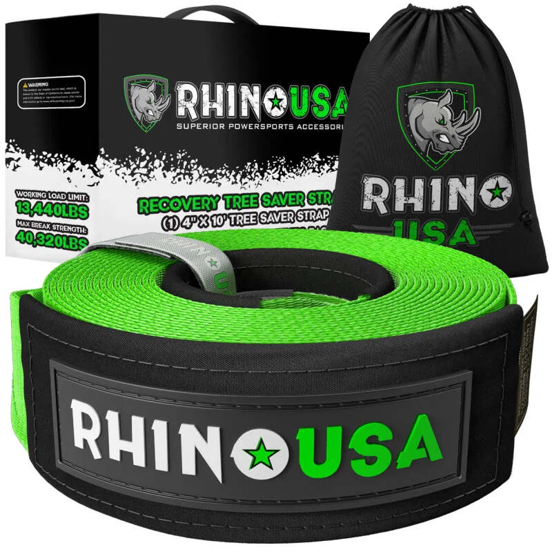 Rhino USA RG-TS4X10-GRN, Recovery Tree Saver Strap 4Inx10Ft (Green)