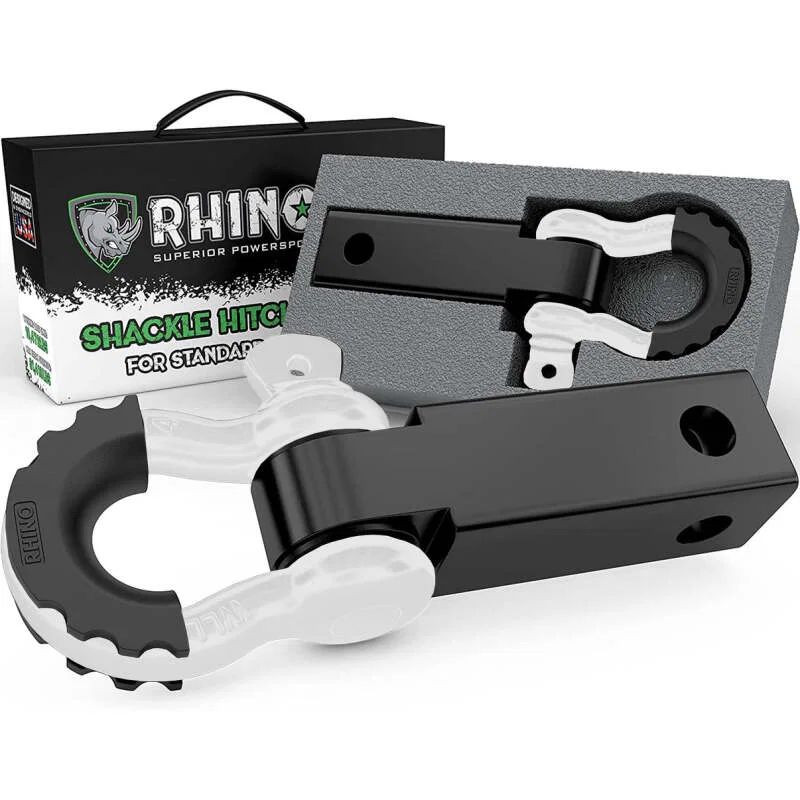 Rhino USA RG-HTHITCH2-WHT, Shackle Hitch Receiver W/ D-Ring (White)