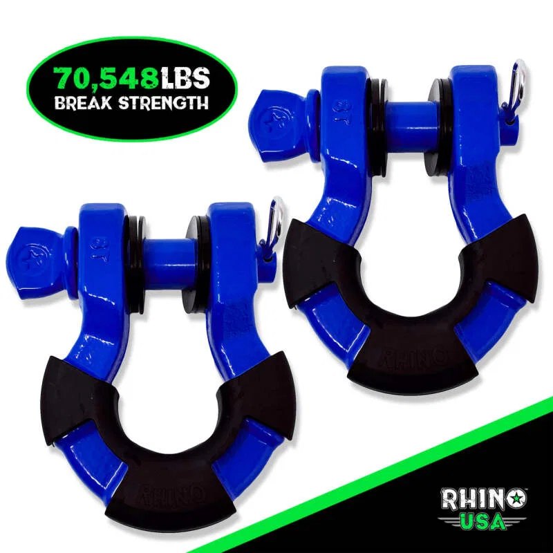 Rhino USA SUPERSHACK-BLU, 8T Super Shackle 2-Pack (Blue)