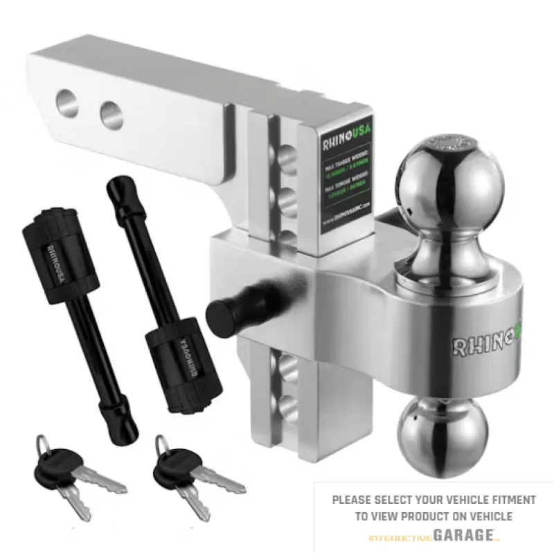 Rhino USA RG-HTDROP2.510-SVR, 10In Heavy Duty Drop Hitch - 2.5In (Silver)