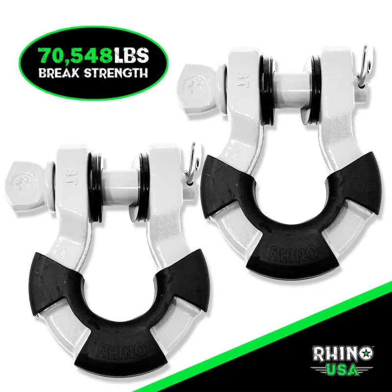 Rhino USA SUPERSHACK-WHT, 8T Super Shackle 2-Pack (White)