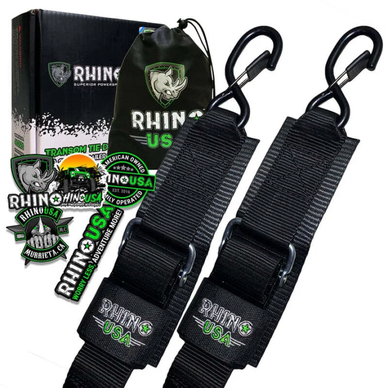 Rhino USA RNO-TRNSM-STRPS, Transom Straps For Boat Trailer (Pair)