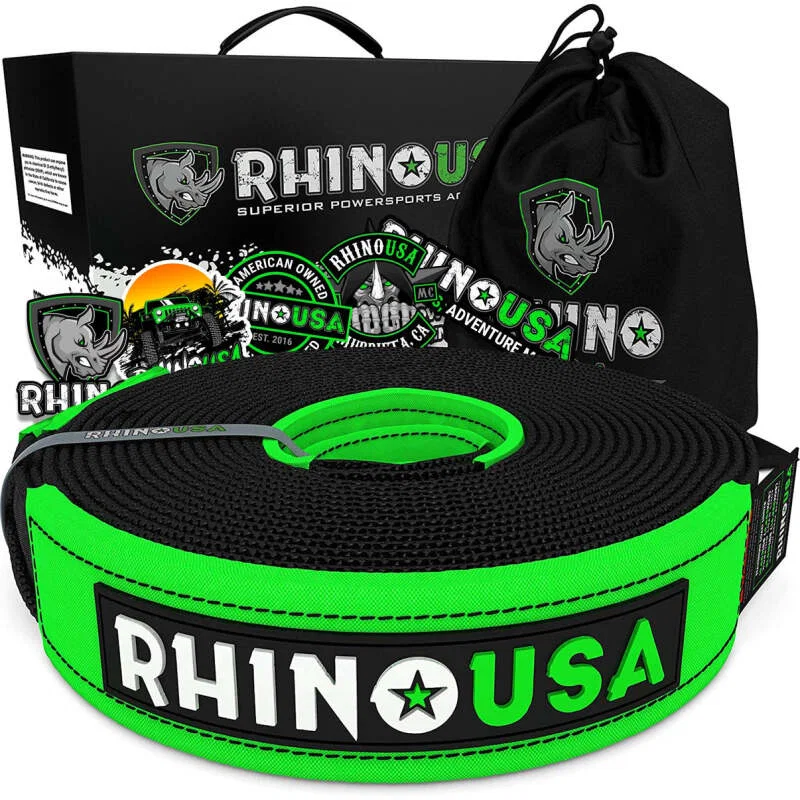 Rhino USA RNO-TOWSTRAP220, Recovery Tow Strap 2Inx20Ft (Black)