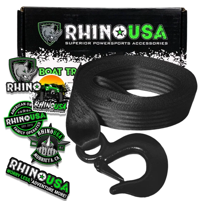 Rhino USA RNO-WNCH-STRP, 2In X 20Ft Boat Winch Strap With Hook