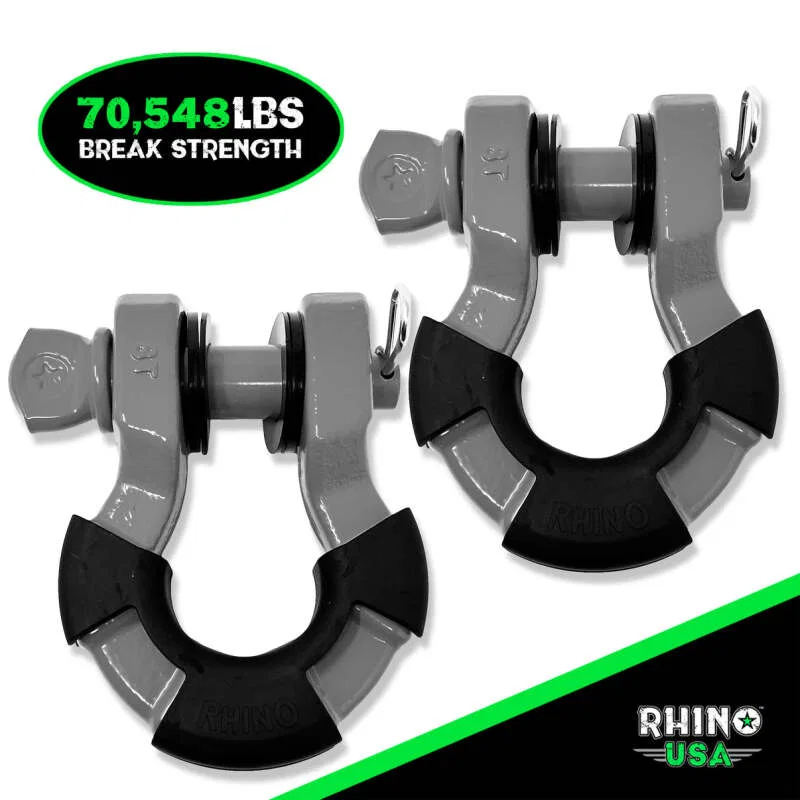 Rhino USA SUPERSHACK-GRY, 8T Super Shackle 2-Pack (Gray)