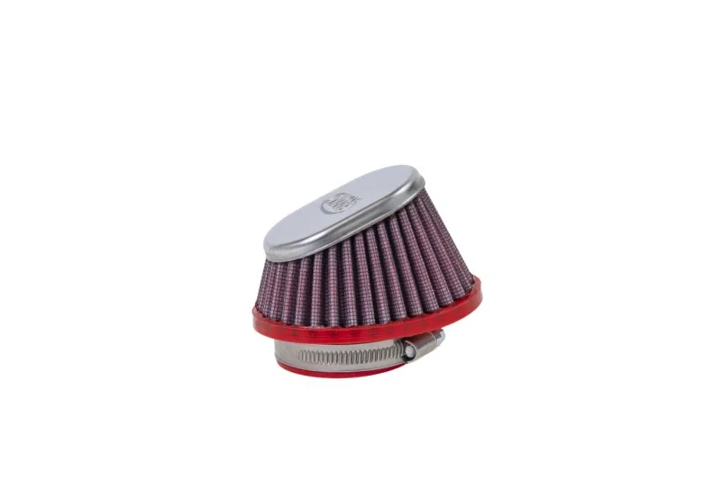 BMC FBPF50-70SS, Conical Carburetor Filter w/Chrome Top - 50mm Inlet / 65mm H
