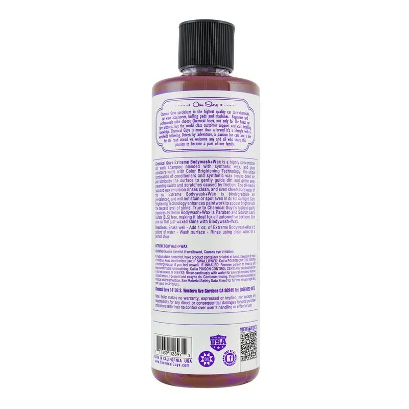 Chemical Guys CWS20716, Extreme Body Wash Soap + Wax - 16oz