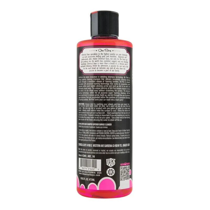 Chemical Guys CWS_402_16, Mr. Pink Super Suds Shampoo & Superior Surface Cleaning Soap - 16oz