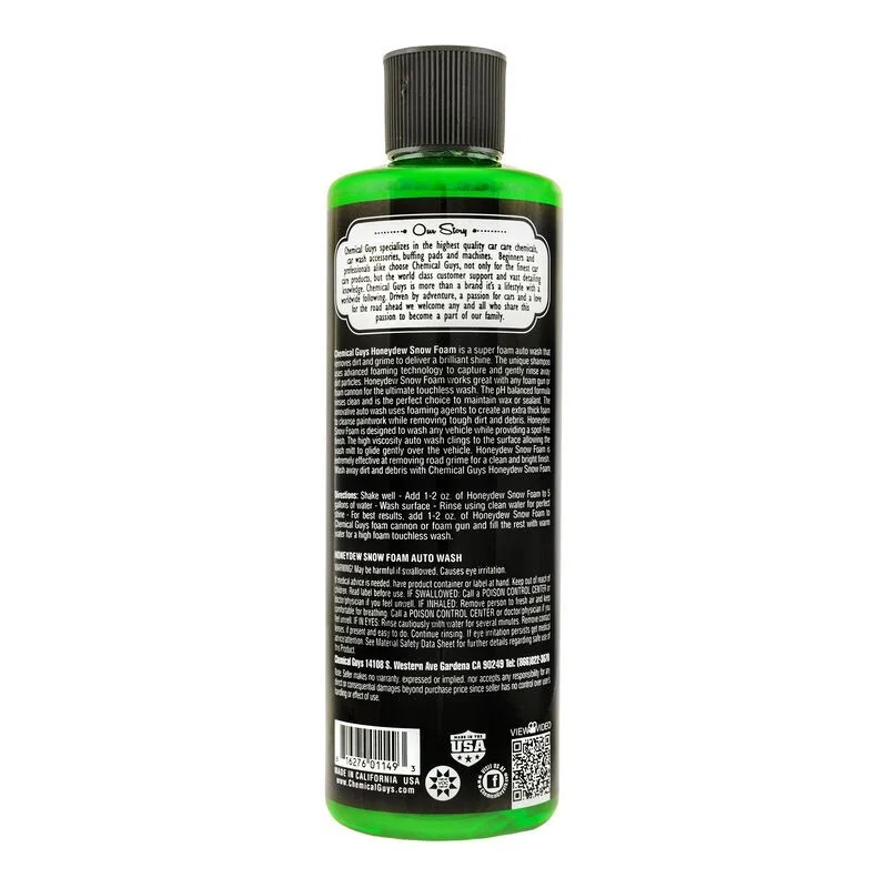 Chemical Guys CWS_110_16, Honeydew Snow Foam Auto Wash Cleansing Shampoo - 16oz