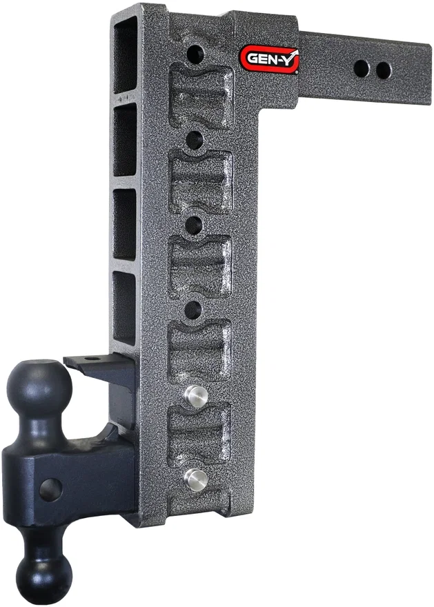 GEN-Y Hitch GH-626, Mega Duty 2.5in Shank 15in Drop 21K Hitch w/Dual-Ball/Pintle Lock/Stabilizer Kit