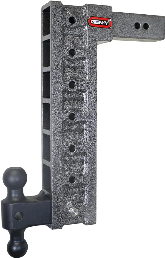 GEN-Y Hitch GH-617, Mega Duty 2.5in Shank 18in Drop 3K TW 21K Hitch w/GH-061 Dual-Ball/GH-0101 Stabilizer Kit