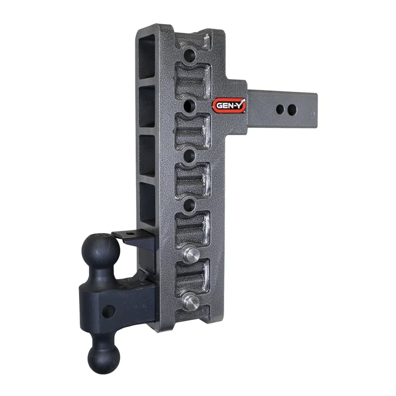 GEN-Y Hitch GH-1926, Mega Duty 2.5in Shank 12in Offset Drop 32K Hitch w/GH-0161 Dual-Ball/GH-0162 Pintle Lock
