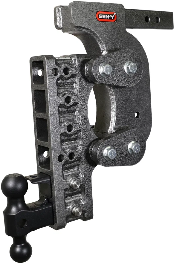 GEN-Y Hitch GH-1426, The Boss Torsion-Flex 2in Shank 17.5in Drop 16K Hitch w/GH-051 Dual-Ball/Pintle Lock/Stab Kit