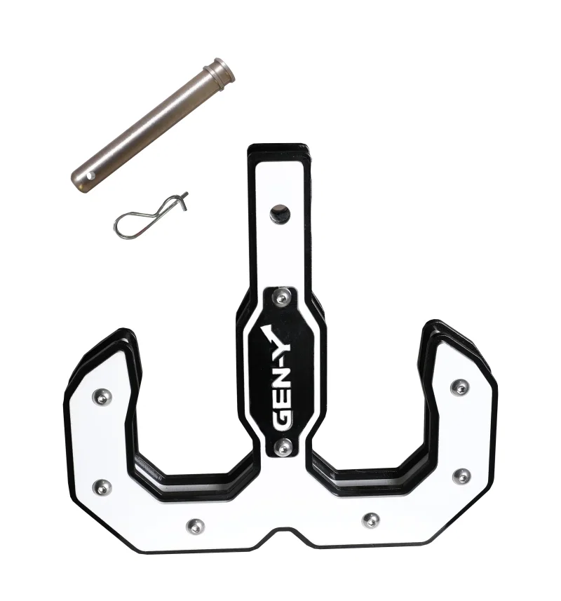 GEN-Y Hitch GH-0070-W, Hulk 2.0 16K Tow Hook 2in Shank w/GH-099 Pin/GH-011 Clip - Black/White