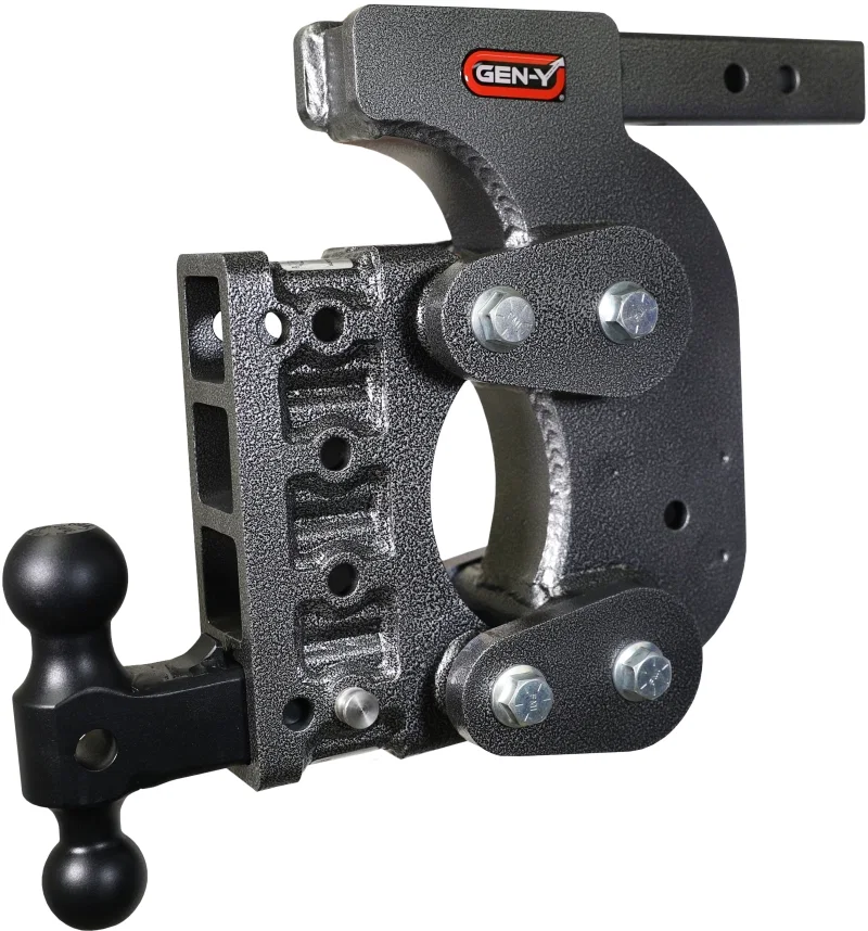 GEN-Y Hitch GH-1414, The Boss Torsion-Flex 2in Shank 12.5in Drop 16K Hitch w/GH-051 Dual-Ball/Stabilizer Kit