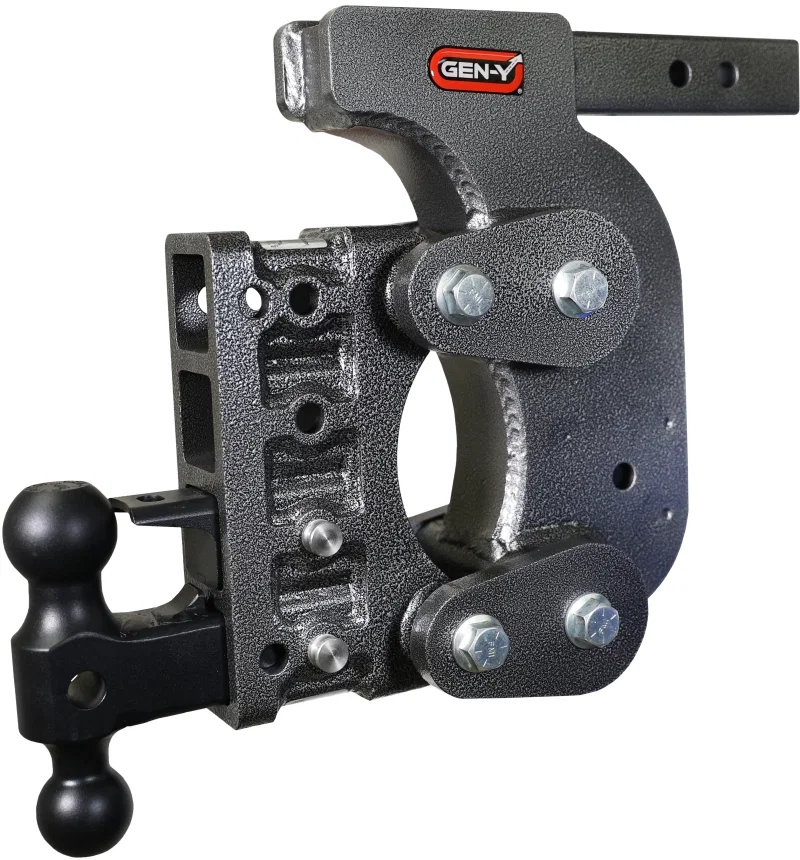 GEN-Y Hitch GH-1424, The Boss Torsion-Flex 2in Shank 12.5in Drop 16K Hitch w/GH-051 Dual-Ball/Pintle Lock/Stab Kit