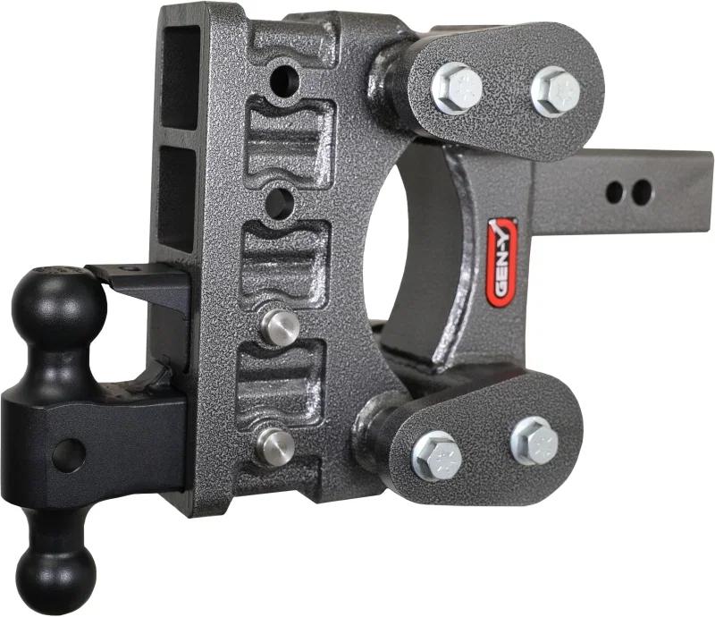 GEN-Y Hitch GH-2124, The Boss Torsion-Flex 2.5in Shank 6in Drop 3.5K Hitch w/GH-0161 Dual-Ball/Pintle Lock