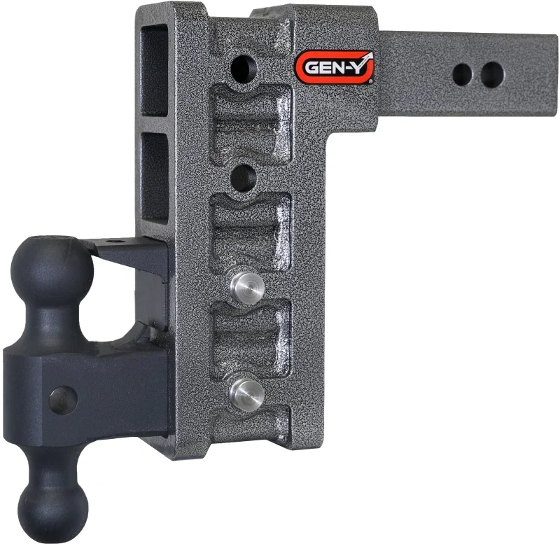 GEN-Y Hitch GH-1624, Mega Duty 2.5in Shank 9in Drop 3.5K TW 32K Hitch w/GH-0161 Dual-Ball/Pintle Lock