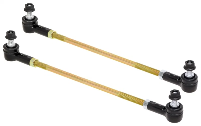 RockJock RJ-203002-101, Adjustable Sway Bar End Link Kit 14in Long Rods w/ Sealed Rod Ends and Jam Nuts pair