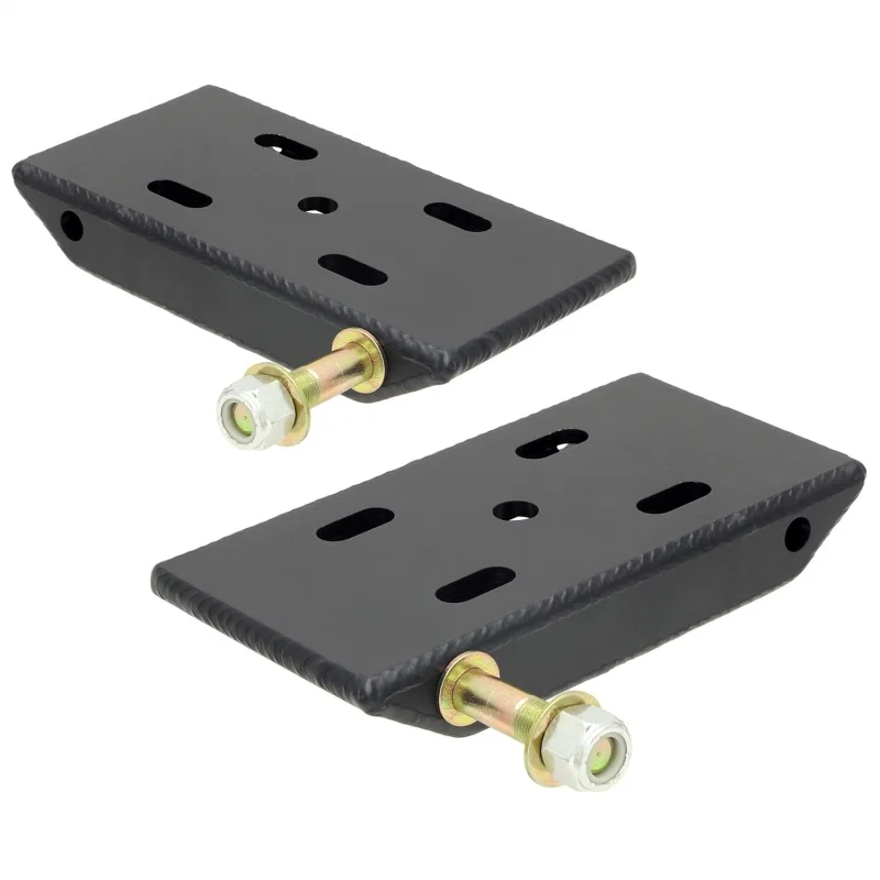 RockJock CE-9031E, Jeep CJ Front HD Leaf Spring Plates w/ Shock Mounts For 2in Springs