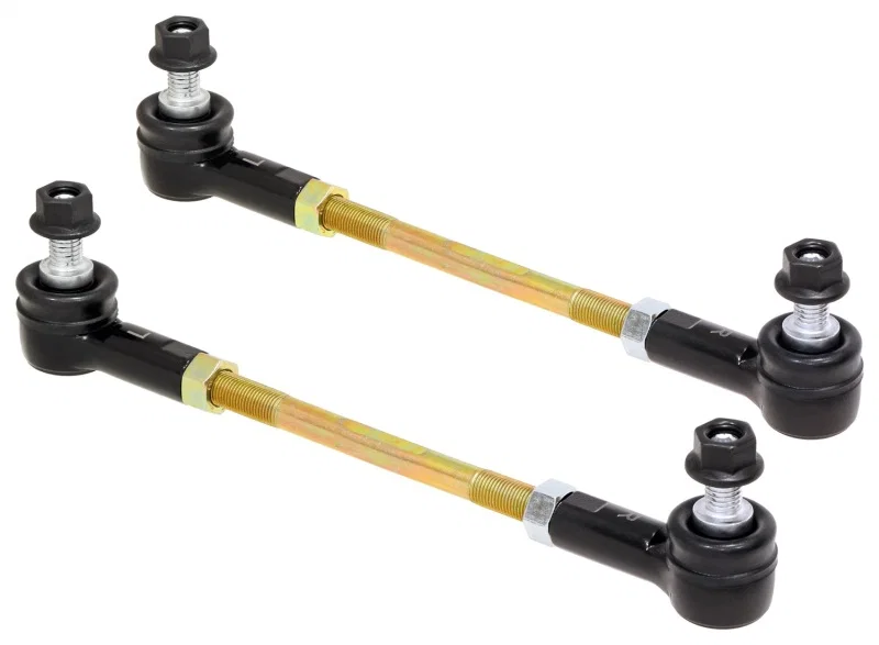 RockJock RJ-203004-101, Adjustable Sway Bar End Link Kit 8 1/2in Long Rods w/ Sealed Rod Ends and Jam Nuts pair