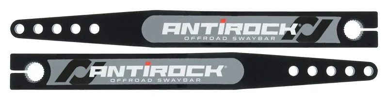 RockJock RJ-202007-101, Antirock Fabricated Steel Sway Bar Arms 17in Long 15.195in C-C 5 Holes w/ Stickers Pair