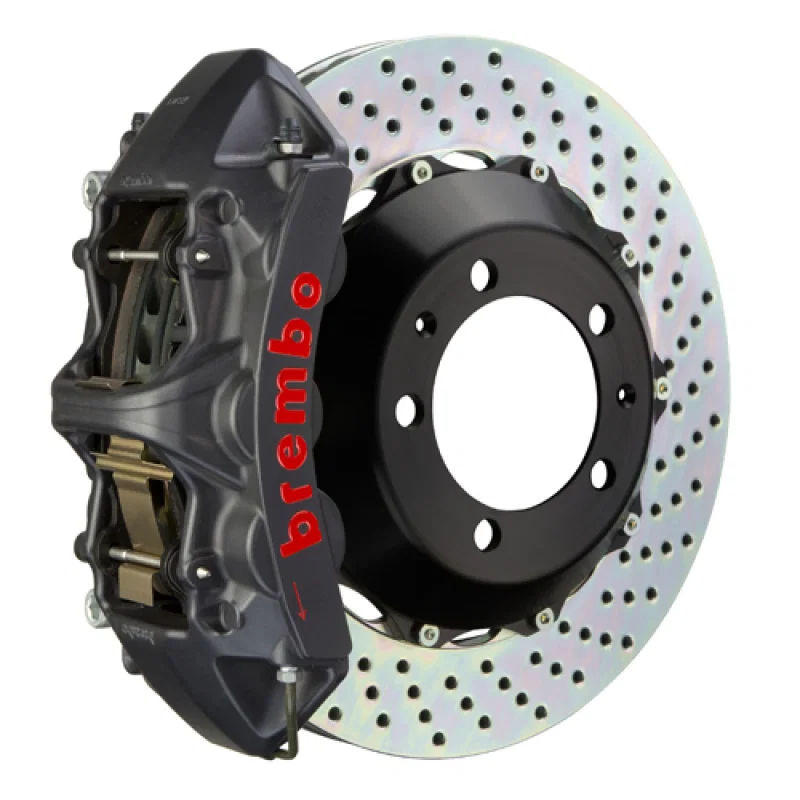 Brembo 1M1.8011AS, 00-02 S4/02-05 A4/06-08 A4 Front GTS BBK 6 Piston Cast 355x32 2pc Rotor Drilled-Black HA