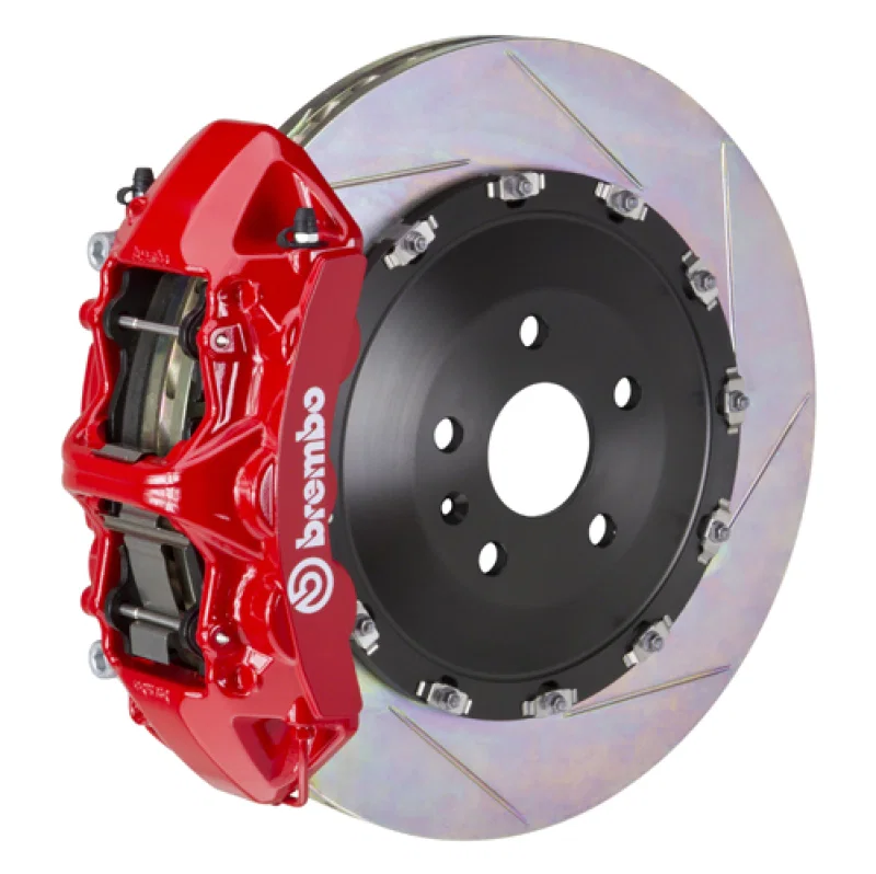 Brembo 1N2.9538A2, SS Front GT BBK 6 Piston Cast 405x34 2pc Rotor Slotted Type-1-Red for Chevrolet Camaro