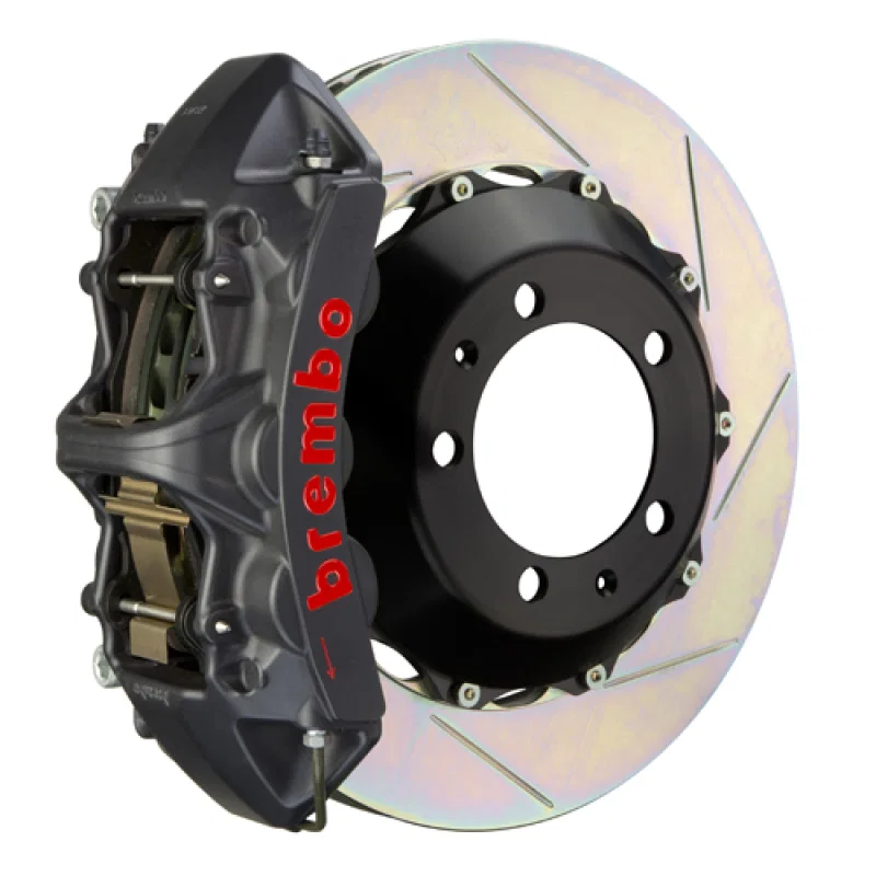 Brembo 1M2.8011AS, 00-02 S4/02-05 A4/06-08 A4 Front GTS BBK 6 Pist Cast 355x32 2pc Rotor Slotted Type1-Black HA