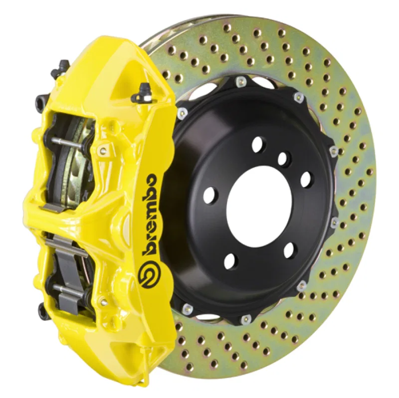 Brembo 1M1.8011A5, 00-02 S4/02-05 A4/06-08 A4 Front GT BBK 6 Piston Cast 355x32 2pc Rotor Drilled- Yellow