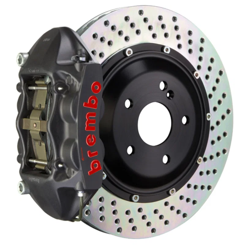 Brembo 2P1.9055AS, SS Rear GTS BBK 4 Piston Cast 380x28 2pc Rotor Drilled-Black HA