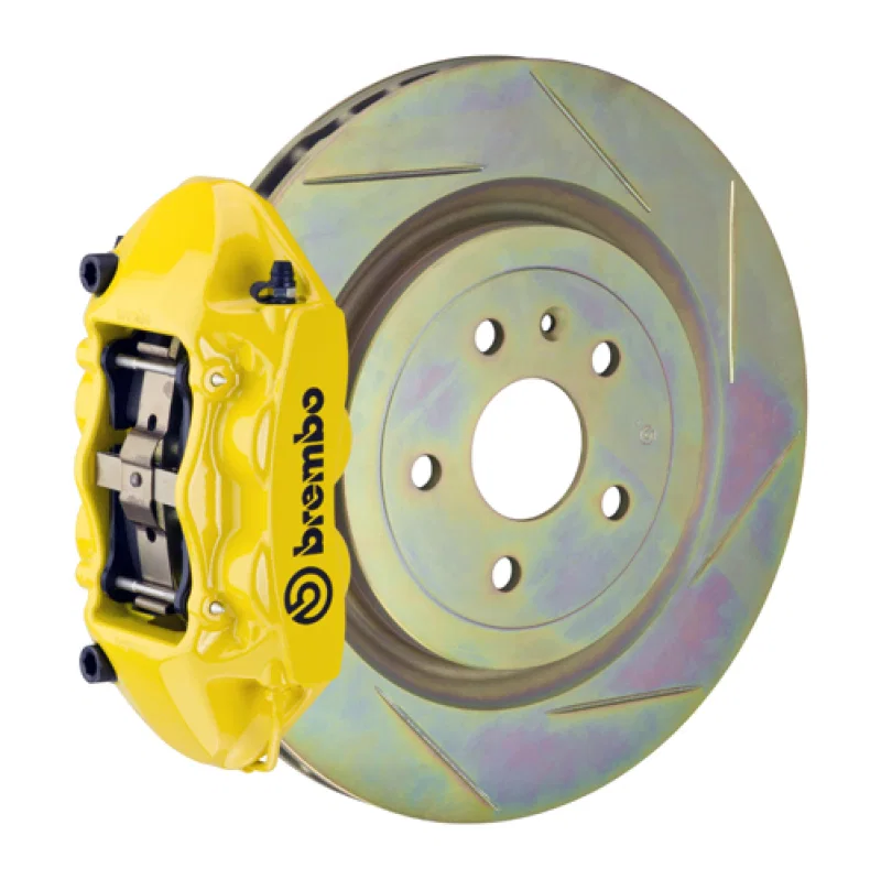 Brembo 2P5.8503A5, SS Rear GT BBK 4 Piston Cast 365x28 1pc Rotor Slotted Type-1- Yellow