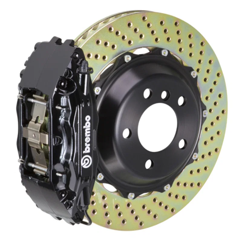 Brembo 1B1.7017A1, 00-02 S4/06-08 A4 Front GT BBK 4 Piston Cast 2pc 332x32 2pc Rotor Drilled-Black