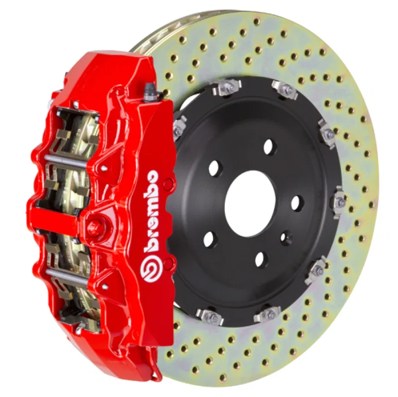 Brembo 1G1.9005A2, 00-02 CL500/03-05 S600/03-06 CL600 Fr GT BBK 8Pis Cast 380x34 2pc Rotor Drilled-Red