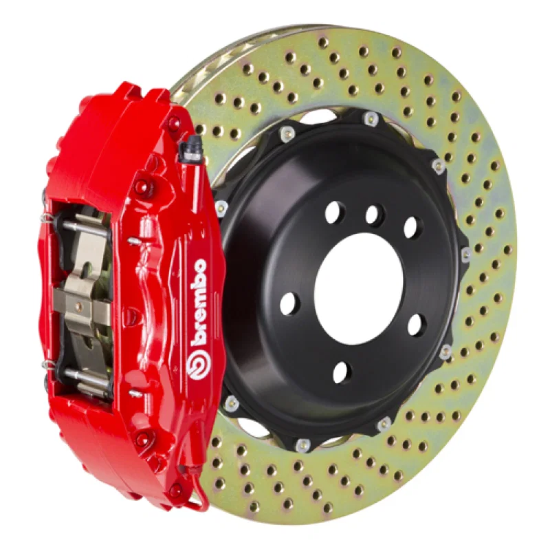 Brembo 1B1.8027A2, 00-02 CL500/03-05 S600/03-06 CL600 Fr GT BBK 4Pis Cast 2pc 355x32 2pc Rotor Drilled-Red