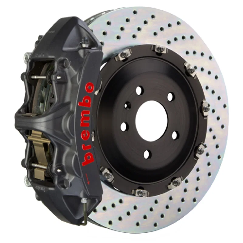 Brembo 1N1.9025AS, 00-02 RS4 Front GTS BBK 6 Piston Cast 380x34 2pc Rotor Drilled-Black HA