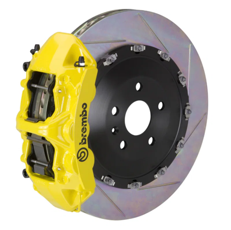 Brembo 1N2.9538A5, SS Front GT BBK 6 Piston Cast 405x34 2pc Rotor Slotted Type-1- Yellow