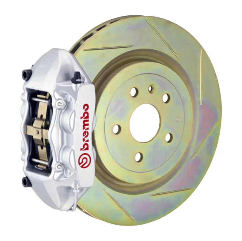 Brembo 2P5.8503A3, SS Rear GT BBK 4 Piston Cast 365x28 1pc Rotor Slotted Type-1-Silver
